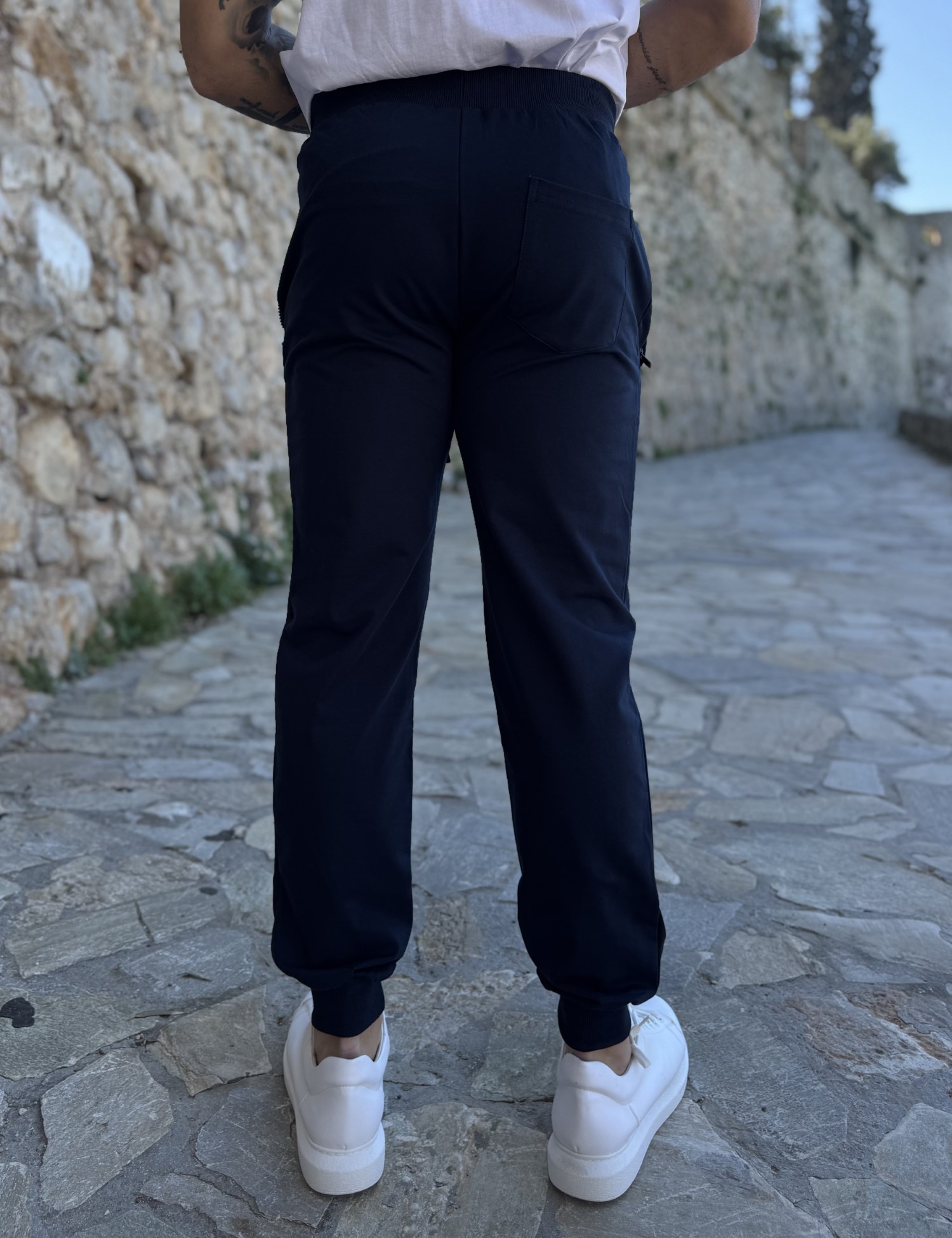 Ανδρική αθλητική μπλε navy φόρμα με λάστιχο 50125 φωτογραφία